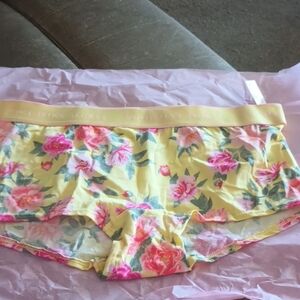 Victoria's Secret Yellow Floral Boxer Briefs